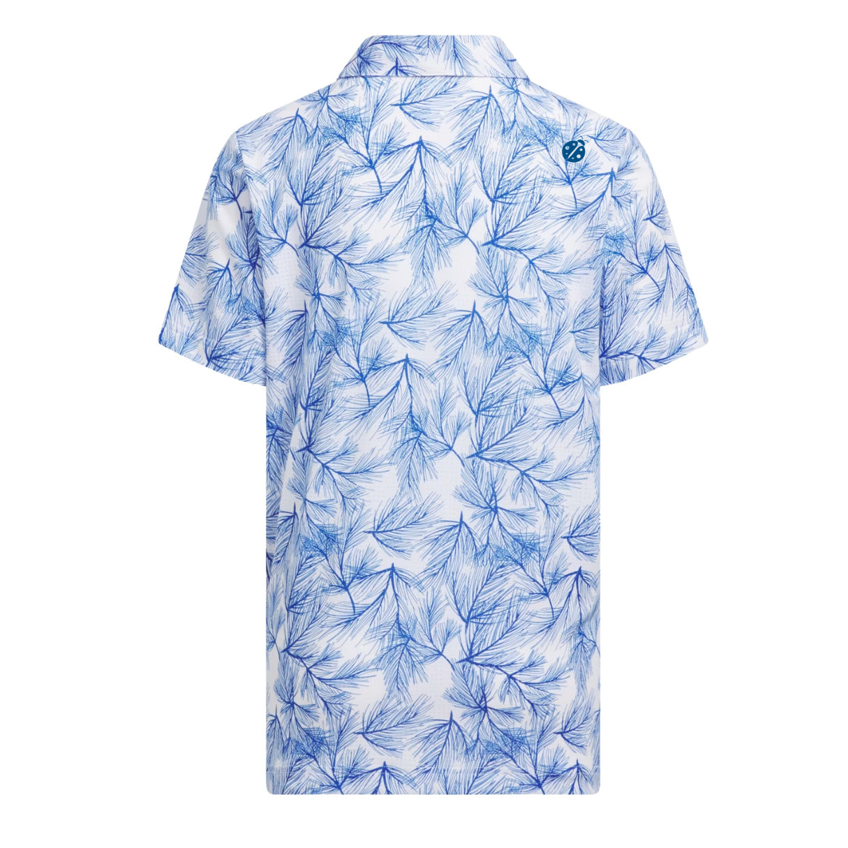 ADIDAS PINE PRINT POLO - WHITE/ROYAL BLUE