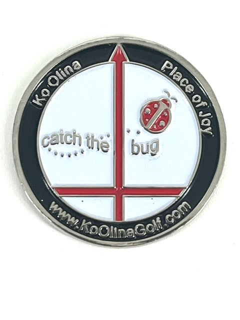 Ko Olina Gold Hat Clip w/ 1" White Ballmarker