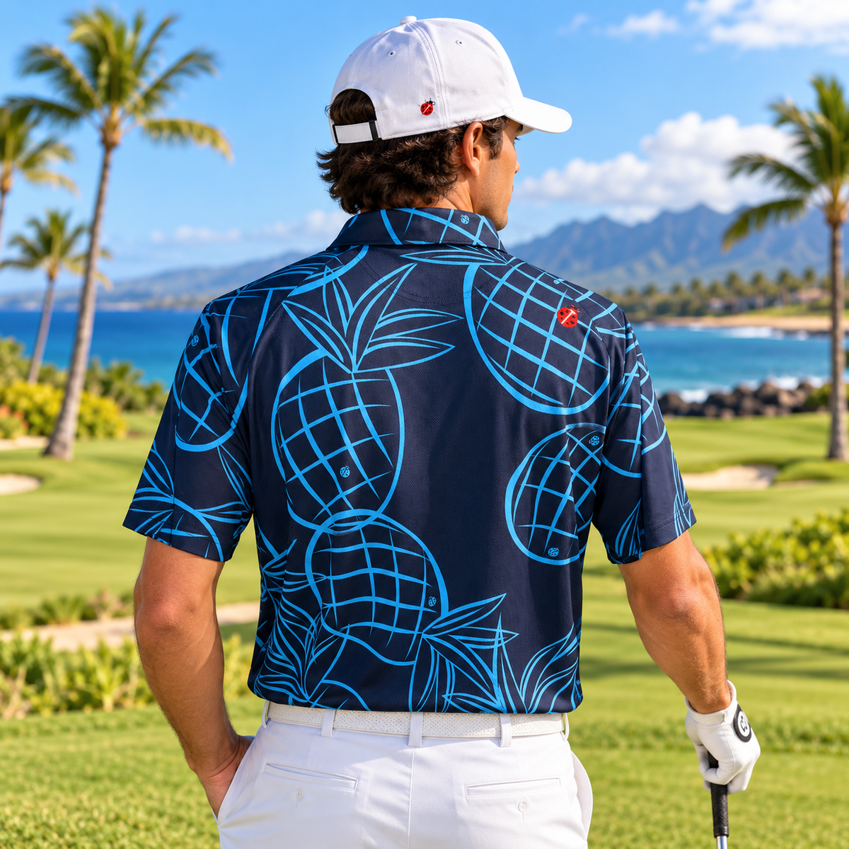 Ko Olina Pineapple Ladybug Performance Polo