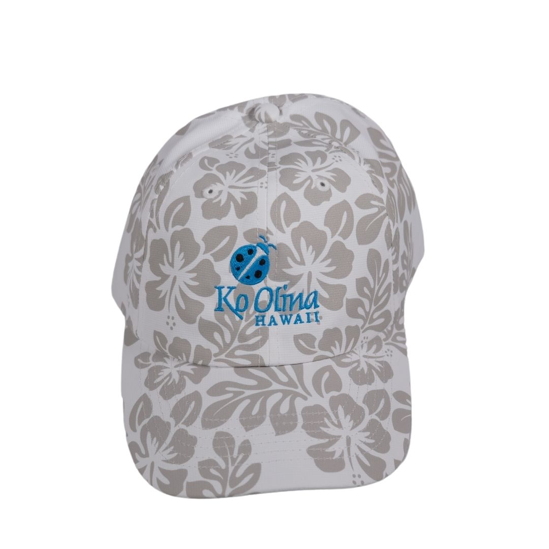 KO OLINA MONO PRINT HIBISCUS CAP