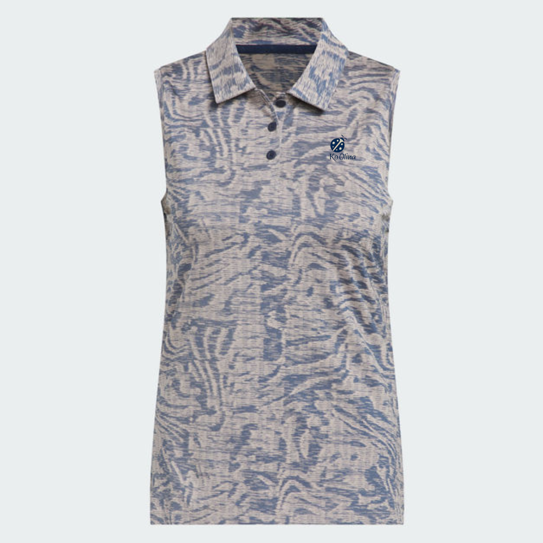 ADIDAS WOMEN JACQUARD SLEEVELESS POLO