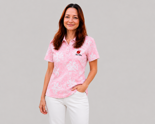 KO OLINA WOMEN'S HIBISCUS & LADYBUG PERFORMANCE POLO