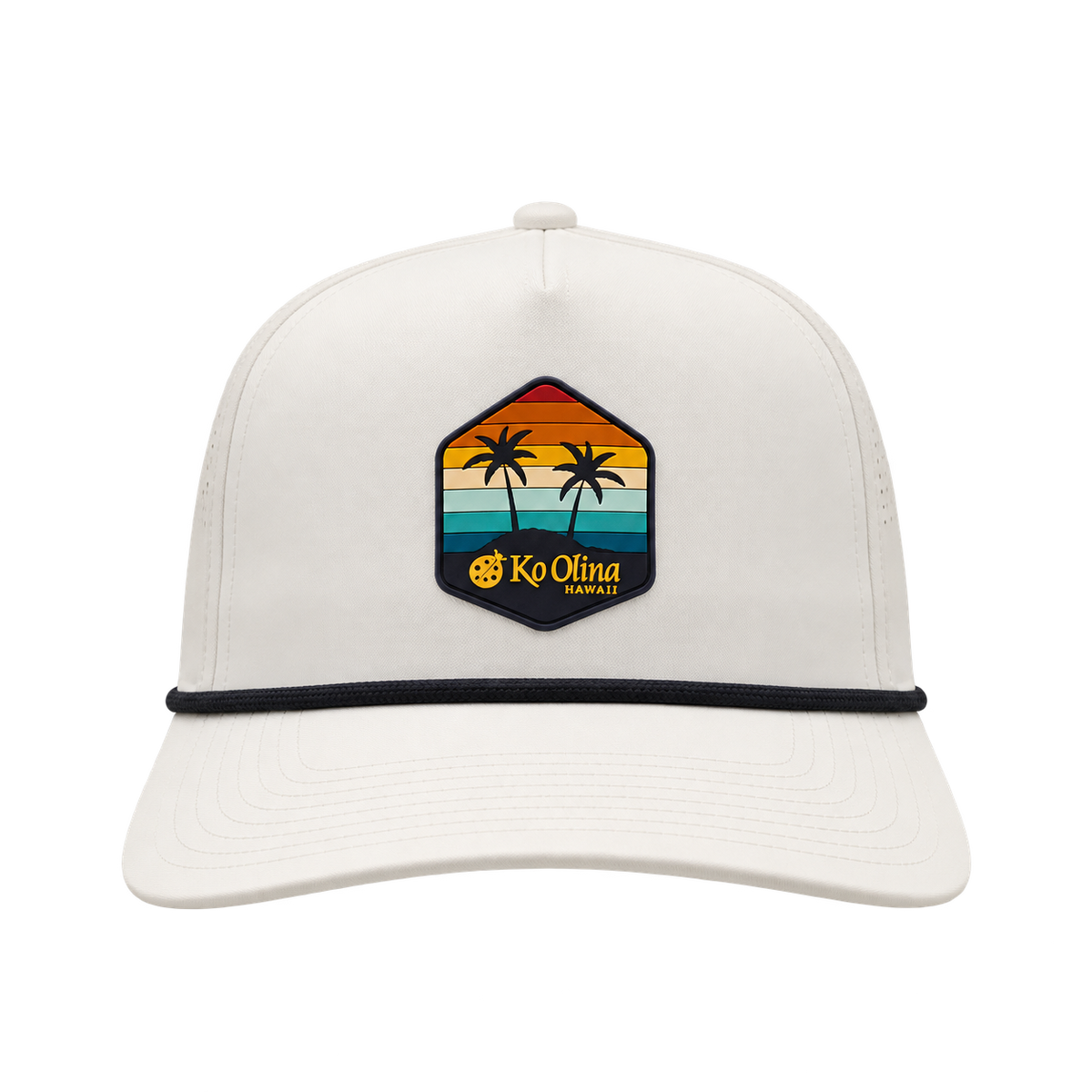 Ko Olina Branded Bills Curved 5-Panel Rope Tropical Sunset Cap