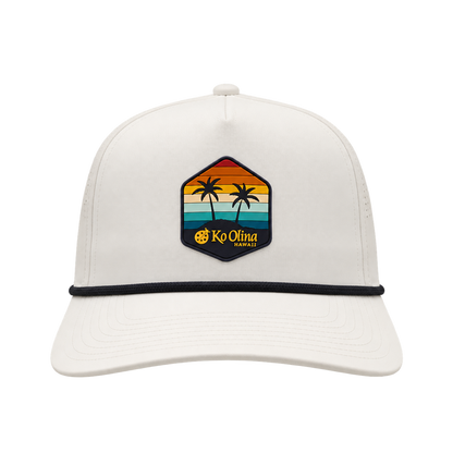 Ko Olina Branded Bills Curved 5-Panel Rope Tropical Sunset Cap