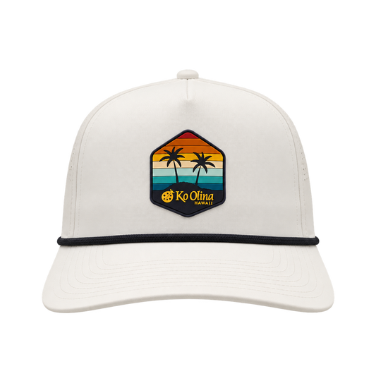 Ko Olina Branded Bills Curved 5-Panel Rope Tropical Sunset Cap