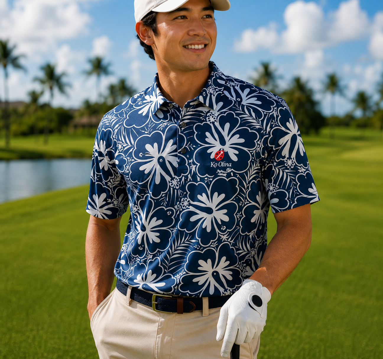 Ko Olina Men's Hibiscus Performance Polo