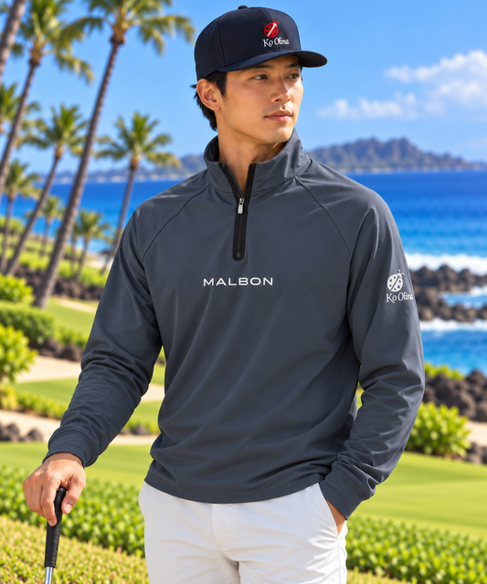 Malbon Men's Performance Raglan Quarter-Zip