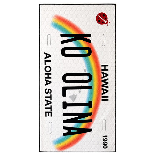 Ko Olina Rainbow License Plate Golf Towel