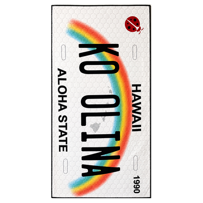 Ko Olina Rainbow License Plate Golf Towel
