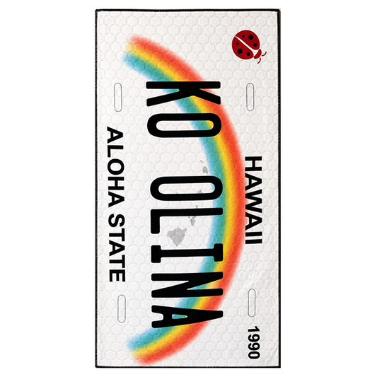 Ko Olina Rainbow License Plate Golf Towel